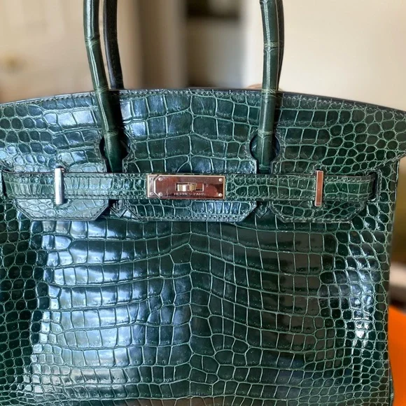 Hermes 30 Birkin in Green Crocodile - Picture 2 of 12